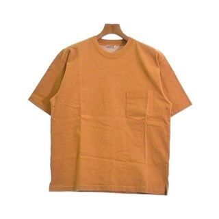 オーラリー(AURALEE)のAURALEE オーラリー Tシャツ・カットソー 5(L位) オレンジ 【古着】【中古】(Tシャツ/カットソー(半袖/袖なし))