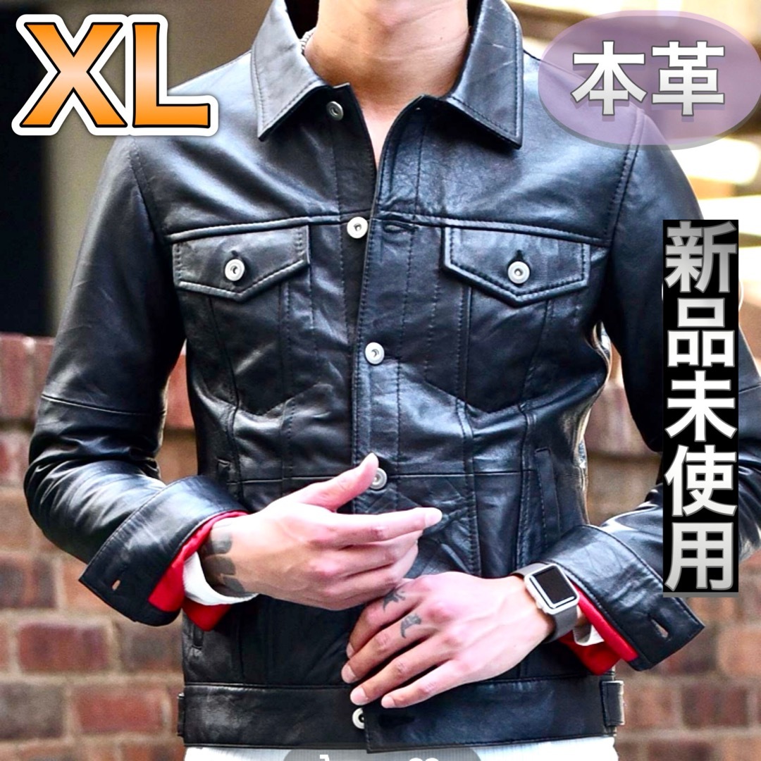 XLサイズ 本革レザージャケット Gジャンタイプ 新品