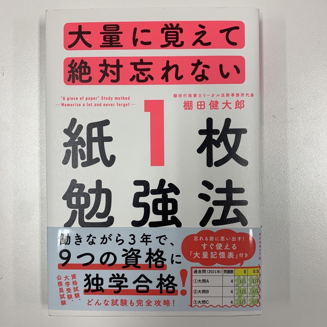 大量に覚えて絶対忘れない「紙１枚」勉強法 エンタメ/ホビーの本(その他)の商品写真