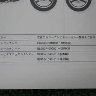 エリミネーター250 パーツリスト カワサキ 正規 中古 バイク 整備書 ...