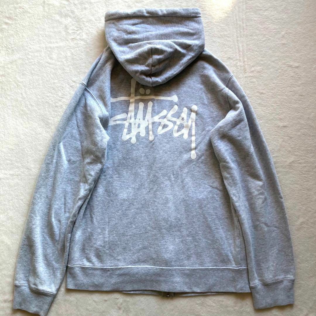 STUSSY ステューシー ストックロゴ ジップパーカー スウェット L