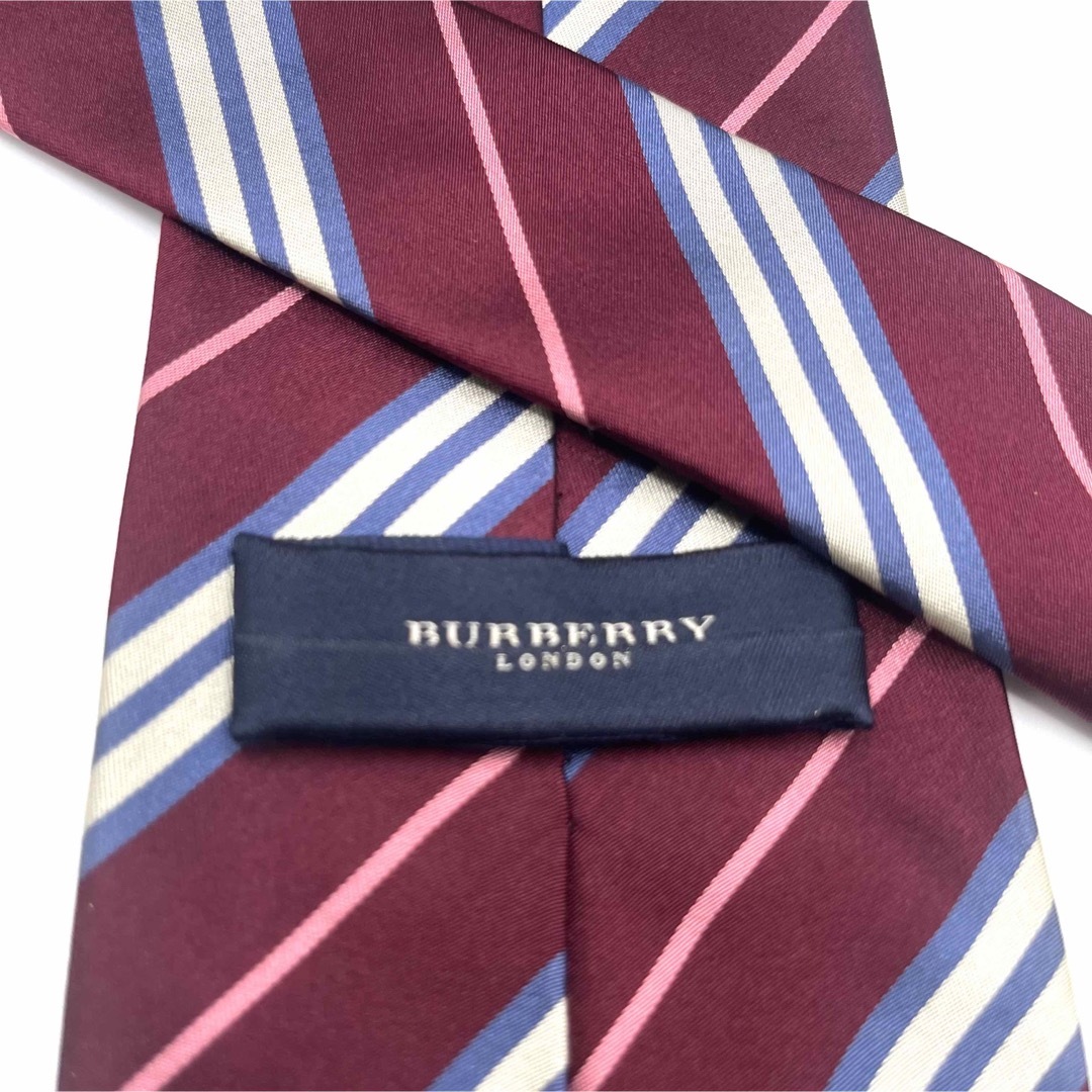 BURBERRY(バーバリー)のBURBERRY LONDON バーバリーロンドン ネクタイ 赤 ストライプ メンズのファッション小物(ネクタイ)の商品写真