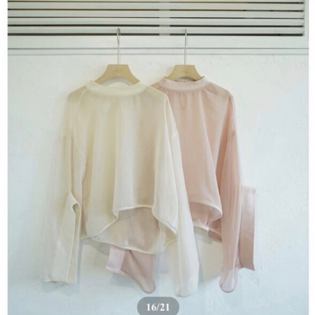 Acka sheer soft blouse ピンク