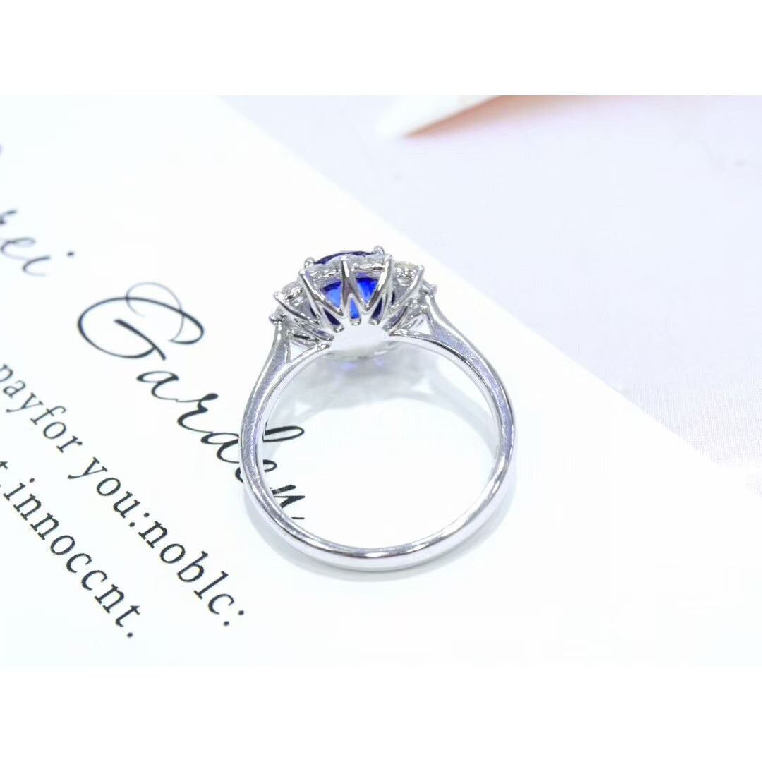 天然 ロイヤルブルーサファイア ダイヤ リング2.05ct k18 f レディースのアクセサリー(リング(指輪))の商品写真