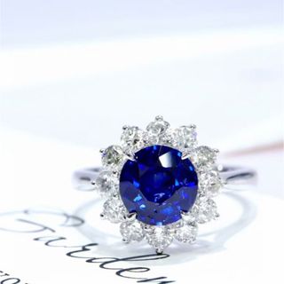 天然 ロイヤルブルーサファイア ダイヤ リング2.05ct k18 f(リング(指輪))