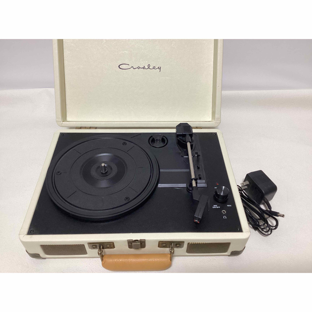 Crosley ホワイトレザー　ポータブルレコードプレーヤー