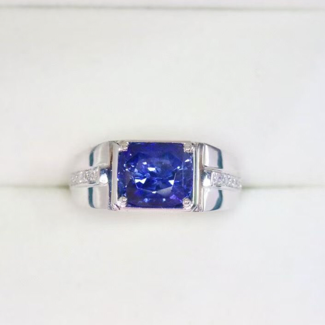 天然 ロイヤルブルーサファイア ダイヤ リング3.47ct k18 f レディースのアクセサリー(リング(指輪))の商品写真