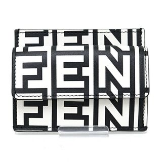 フェンディ(FENDI)のフェンディ FENDI ROMAカードケース FENDI by MARC JACOBS コインケース 名刺入れ ブラック ホワイト シルバー金具【中古】Sランク(財布)