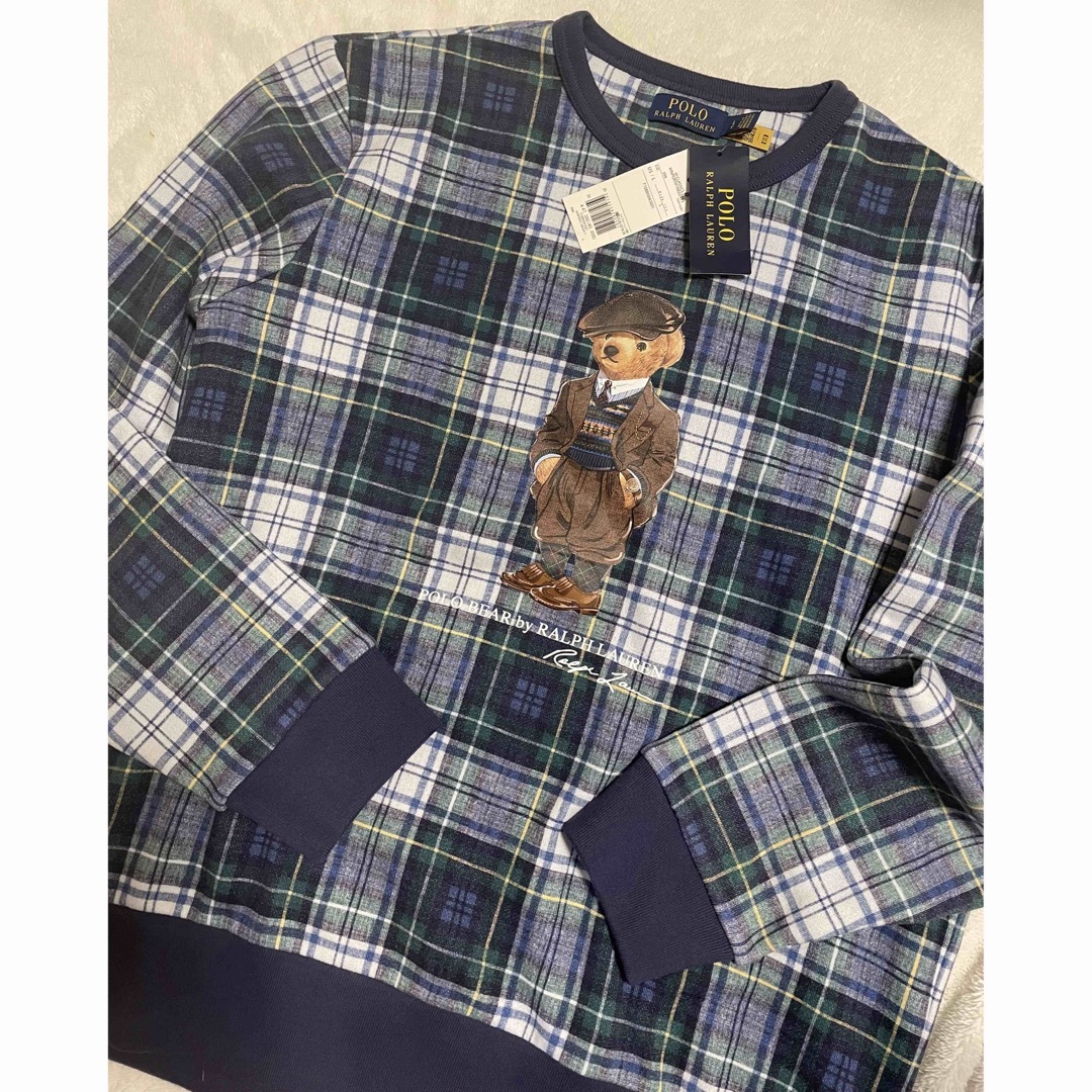 POLO RALPH LAUREN(ポロラルフローレン)の新品タグ付★ポロベア　希少　チェック トレーナー 　スウェット★　男女兼用XS レディースのトップス(トレーナー/スウェット)の商品写真