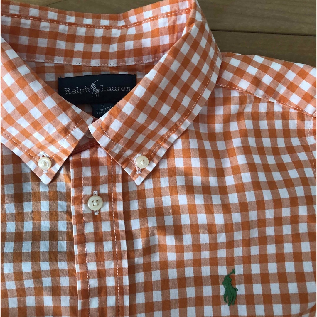 Ralph Lauren(ラルフローレン)のラルフローレンオレンジシャツ130 キッズ/ベビー/マタニティのキッズ服男の子用(90cm~)(Tシャツ/カットソー)の商品写真