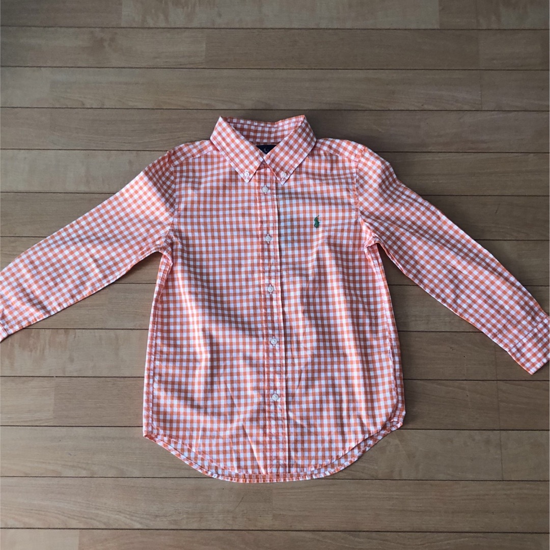 Ralph Lauren(ラルフローレン)のラルフローレンオレンジシャツ130 キッズ/ベビー/マタニティのキッズ服男の子用(90cm~)(Tシャツ/カットソー)の商品写真