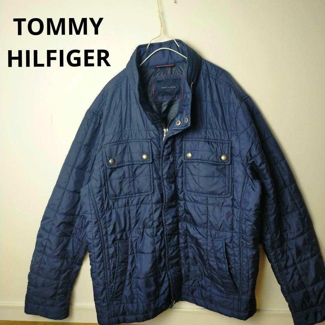 TOMMY HILFIGER　トミーヒルフィガー　ナイロンジャケット　紺色　XL | フリマアプリ ラクマ