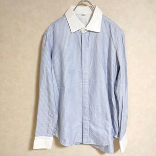 フォーティーファイブアールピーエム(45rpm)の45R/45rpm オックスフォードクレリックSHIRT 定価35200円 長袖シャツ ライトブルー ホワイト レディース フォーティーファイブアールピーエム【中古】3-1014M△(シャツ/ブラウス(長袖/七分))