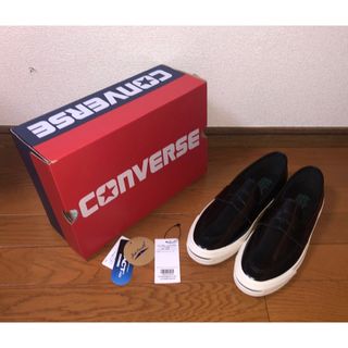 コンバース(CONVERSE)の28cm 新品 コンバース ジャックパーセル ローファー レザー スリッポン 黒(スニーカー)