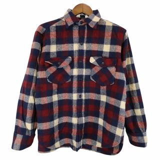 ウールリッチ(WOOLRICH)の70年代 WOOLRICH ウールリッチ 長袖シャツ アメカジ ボルドー (メンズ L) 中古 古着 O8260(シャツ)