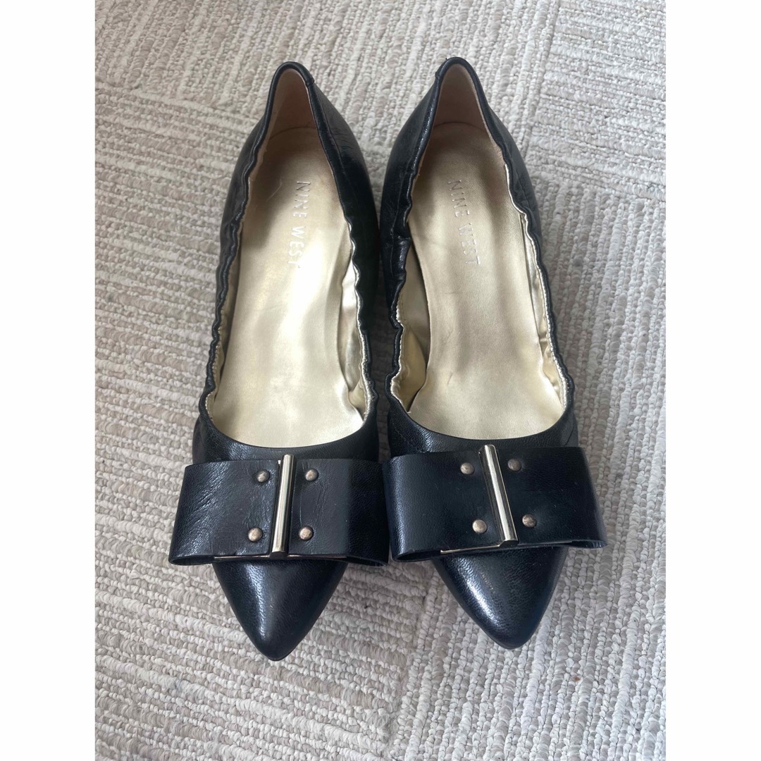 パンプス NINE WEST 靴 未使用 スウェード 紺 22.5㎝ 米購入