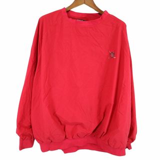 ポロラルフローレン(POLO RALPH LAUREN)の90年代 Polo by Ralph Lauren ポロバイラルフローレン プルオーバーナイロン ジャケット アメカジ レッド (メンズ XL) 中古 古着 O8288(ナイロンジャケット)