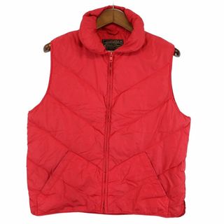 Eddie Bauer - 90年代 Eddie Bauer エディーバウアー ナイロンダウン ベスト
 防寒  防風  アメカジ レッド (レディース L) 中古 古着 O8289