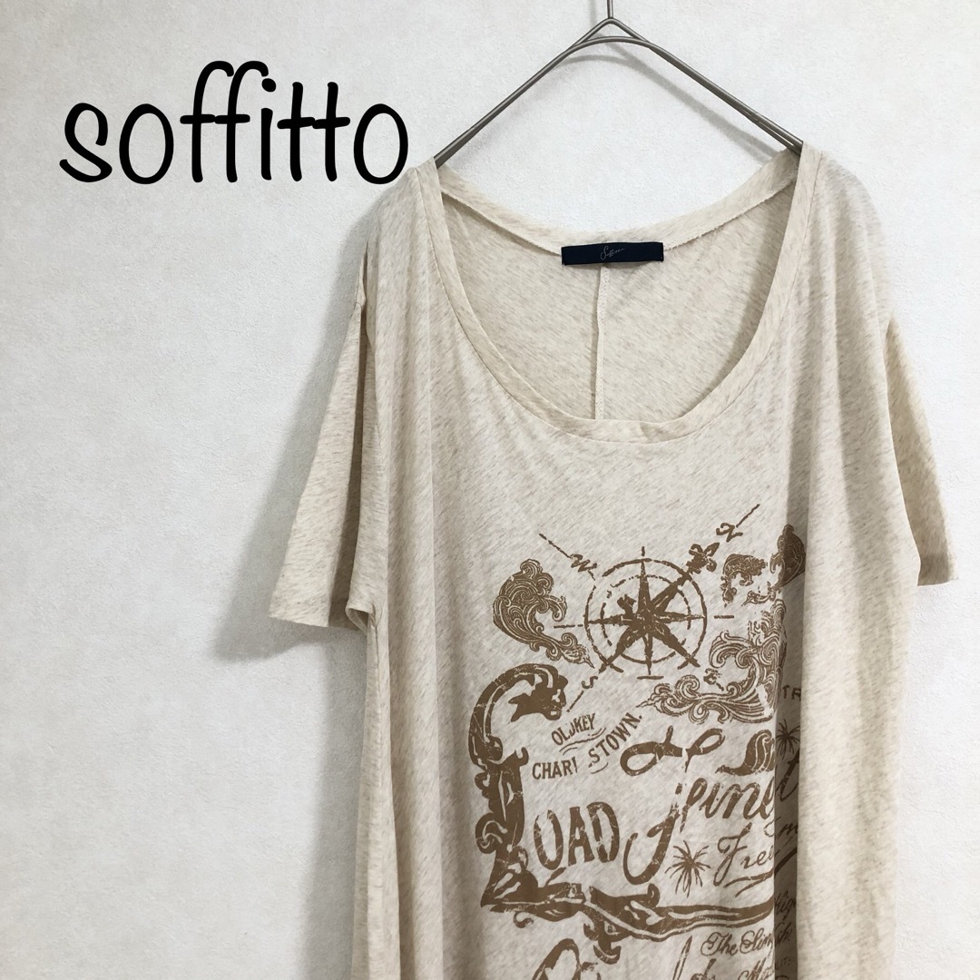 Soffitto(ソフィット)の【未使用】soffitto Tシャツ　アシンメトリー リゾート　コットン レディースのトップス(Tシャツ(半袖/袖なし))の商品写真