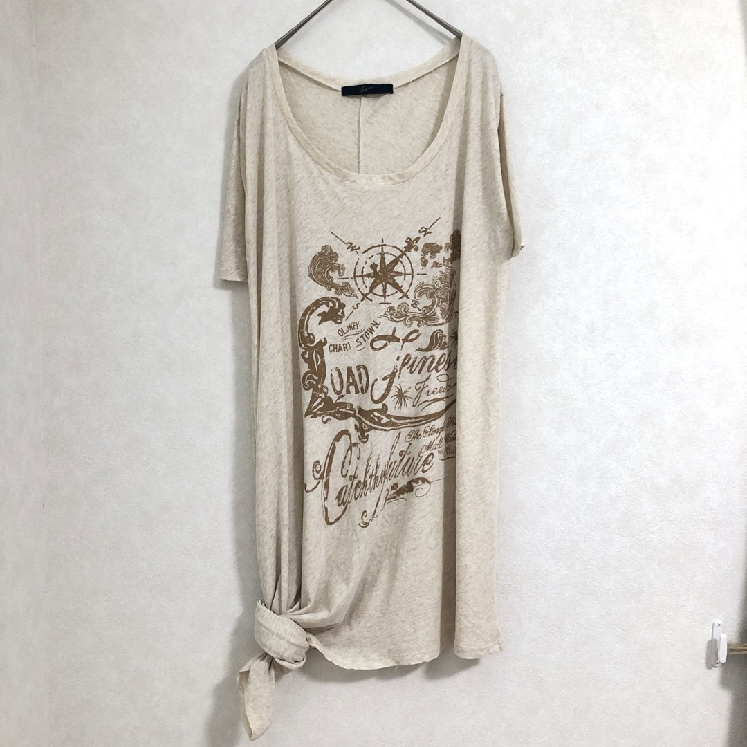 Soffitto(ソフィット)の【未使用】soffitto Tシャツ　アシンメトリー リゾート　コットン レディースのトップス(Tシャツ(半袖/袖なし))の商品写真