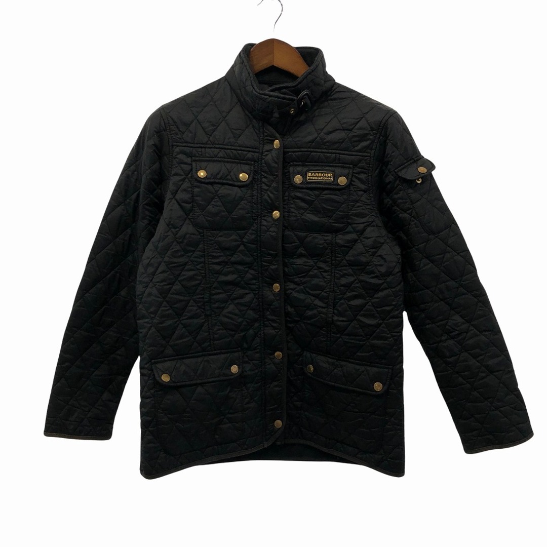 90年代 Barbour バブアー インターナショナル キルティング ジャケット 防寒  ユーロ ブラック (メンズ M)   O8353状態汚れ