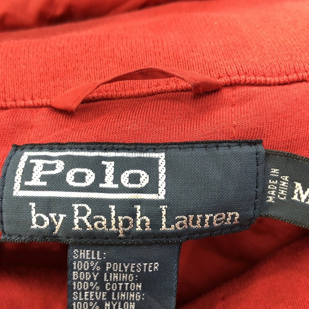 POLO RALPH LAUREN(ポロラルフローレン)の90年代~ Polo by Ralph Lauren ポロバイラルフローレン 中綿ジャケット 防寒  刺繍 レッド (メンズ M) 中古 古着 O8344 メンズのジャケット/アウター(その他)の商品写真