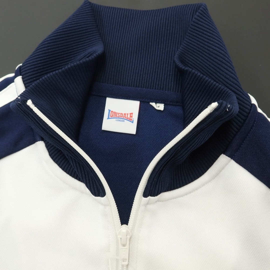 LONSDALE(ロンズデール)の【中古】ロンズデイル LONSDALE ポリエステル ジップアップ ジャージ ネイビーxホワイト【サイズL】【メンズ】 メンズのトップス(ジャージ)の商品写真