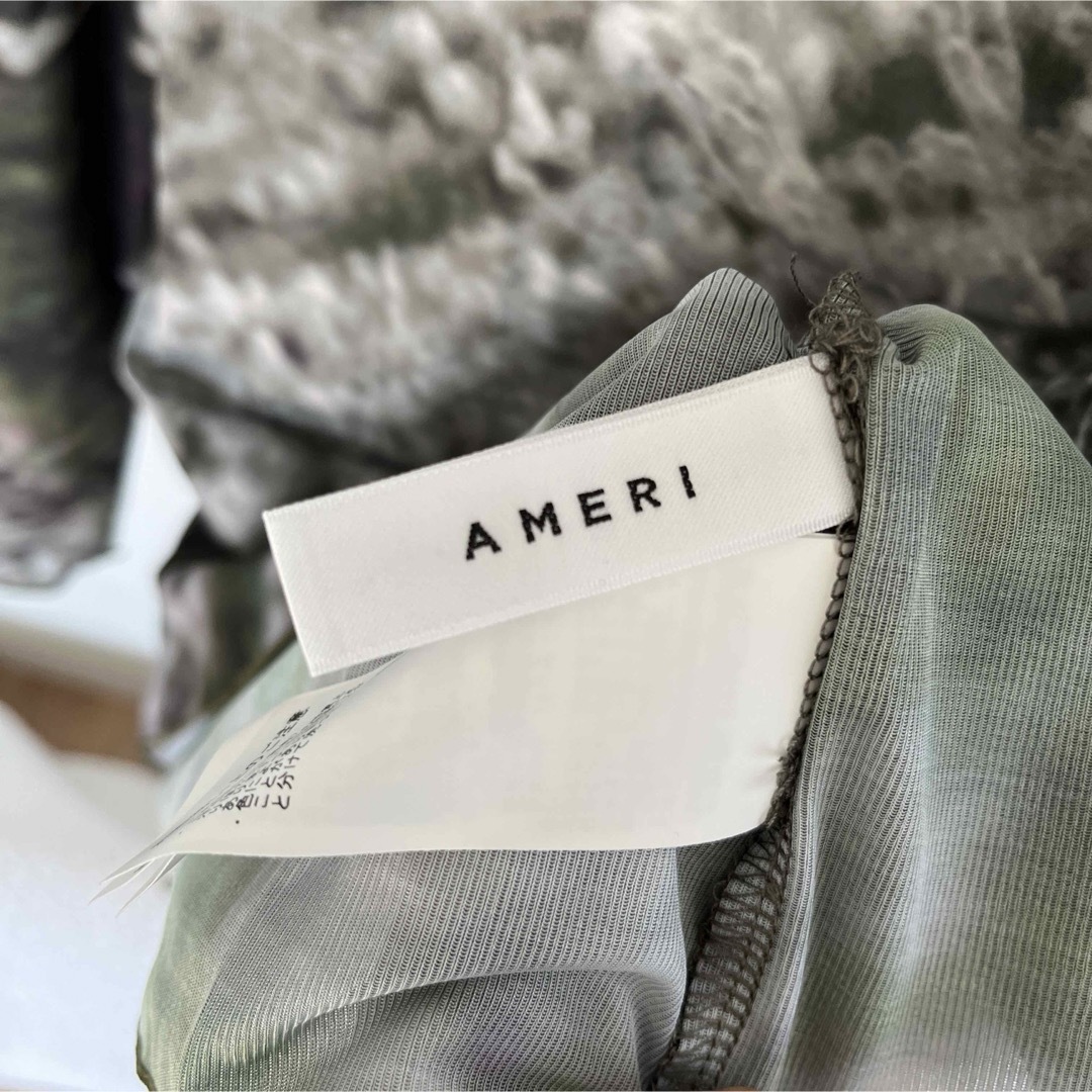 Ameri vintage CAMILA SHEER CUT TOP ホワイト