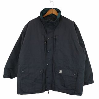 カーハート(carhartt)の2000年代～ Carhartt カーハート 中綿ナイロン ワークジャケット 防寒  防風  ワーク  アメカジ ブラック (メンズ XL) 中古 古着 O8420(その他)