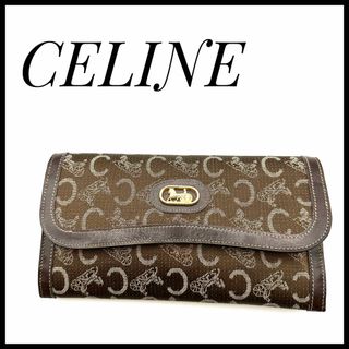 【希少品】長財布　セリーヌ　CELINE Cマカダム　ブラウン　キャンバス