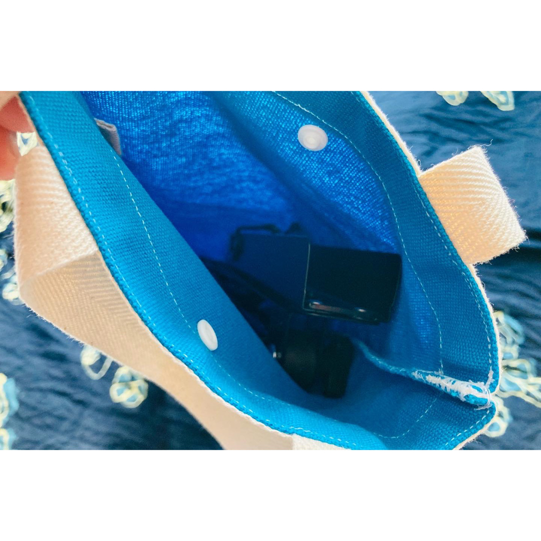 MORI譜面台用バッグ　帆布スカイブルー空色　譜面台ケース縦長シンプル レディースのバッグ(ショルダーバッグ)の商品写真