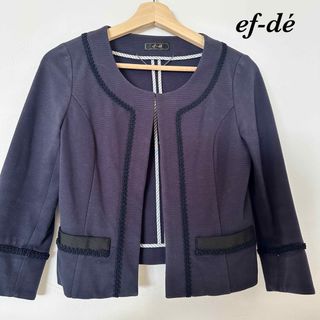 エフデ(ef-de)のef-dé エフデ　ノーカラージャケット　ネイビー(ノーカラージャケット)