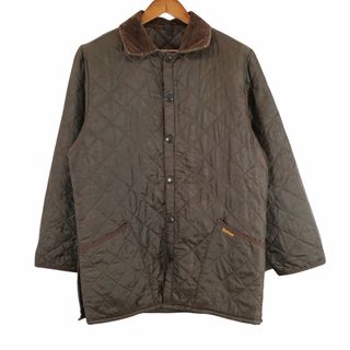 バーブァー(Barbour)のイングランド製 Barbour バブアー LIDDESDALE キルティングジャケット 防寒  ユーロ  ヨーロッパ古着 ブラウン (メンズ S) 中古 古着 O8523(その他)