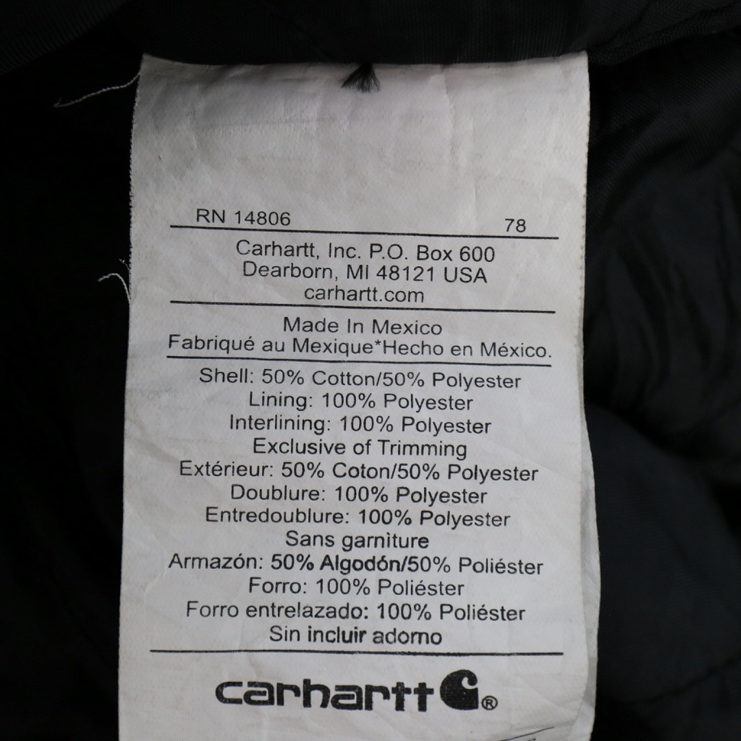 Carhartt カーハート ジップアップ フーディー パーカー 大きいサイズ ブラック (メンズ 2XL)   O8525