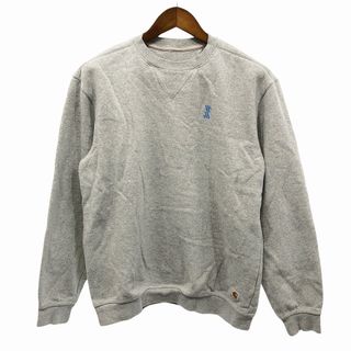 カーハート(carhartt)のCarhartt カーハート ORIGINAL FIT スウェット プリントロゴ クルーネック グレー (メンズ M) 中古 古着 O8465(スウェット)