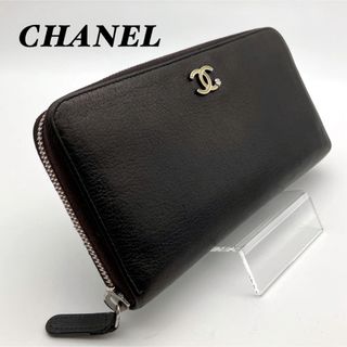 シャネル(CHANEL)のCHANEL シャネル 長財布 ラッキーフラワー ラウンドファスナー ブラック(財布)