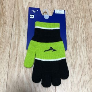 ミズノ(MIZUNO)のミズノ 防寒 手袋 ユニセックス ストレッチ ライム×ブラック 滑り止め付き(手袋)