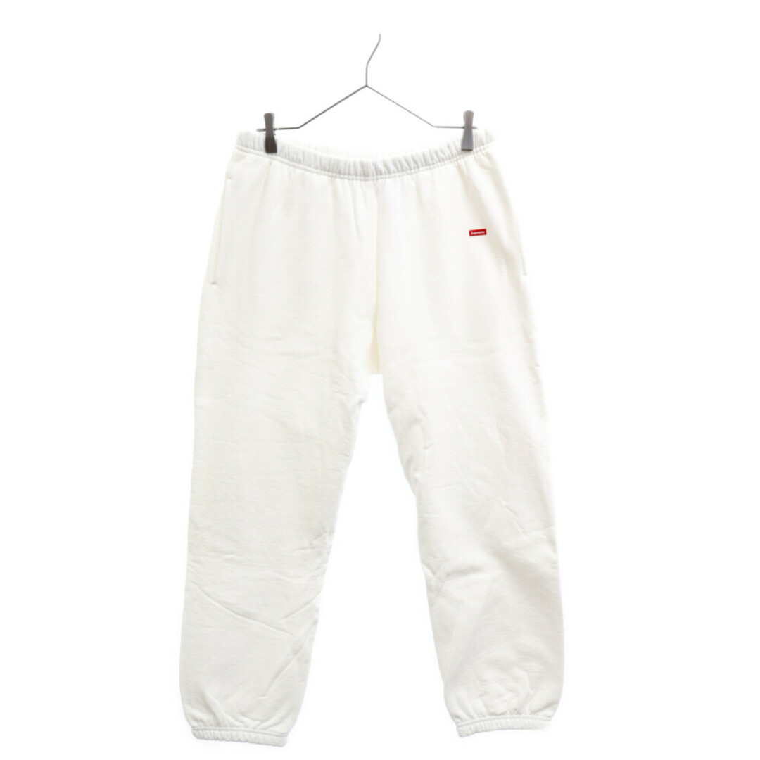 SUPREME シュプリーム Small Box Sweatpant スモールボックスロゴ刺繍スウェットロングパンツ ホワイト745センチ裾幅