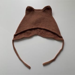 キャラメルベビー&チャイルド(Caramel baby&child )のmatao＊cat bonnet ＊ブラウンカラー(帽子)