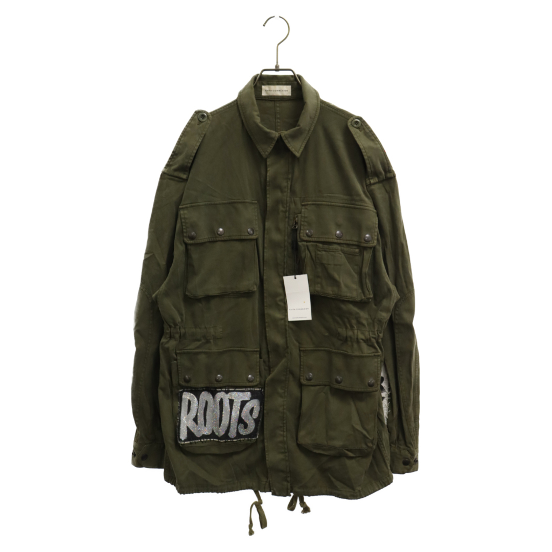 FAITH CONNEXION フェイスコネクション Tag Military M-65 Crown Parka Jacke X1200T00159 ワッペン付き ペイント加工 ミリタリージャケット カーキ