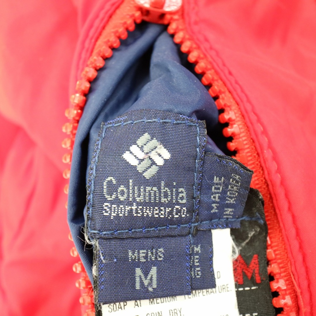 80年代 Columbia コロンビア 中綿ナイロンジャケット リバーシブル アウトドア キャンプ アウター 防寒 レッド (メンズ M)   O8578 6
