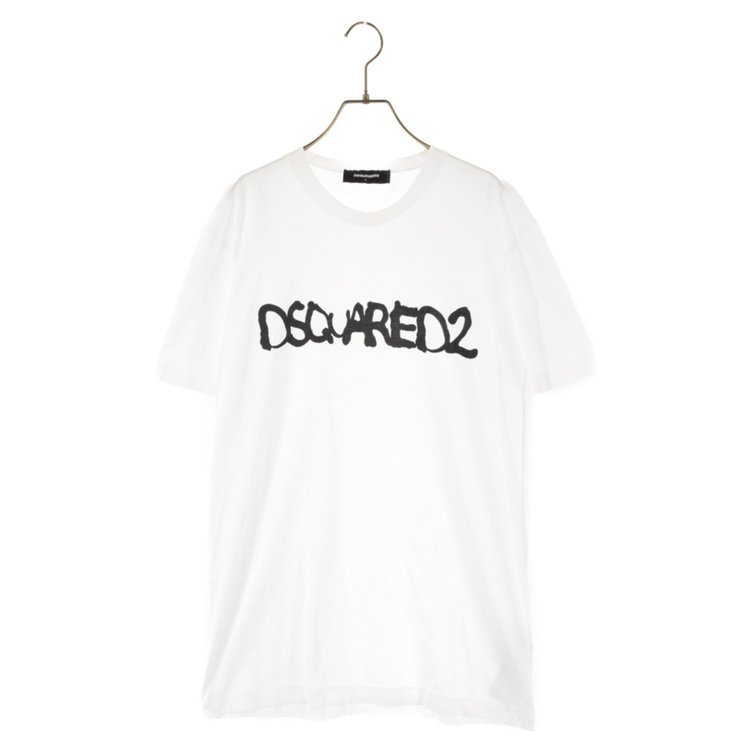 DSQUARED2 ディースクエアード 21AW ロゴプリント半袖Tシャツ ホワイト カットソー