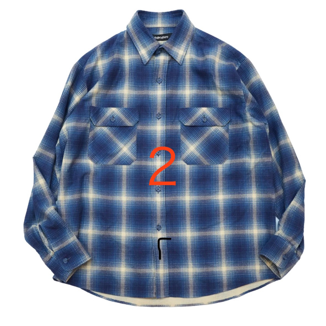 Subculture OMBRE CHECK SHIRT / BLUE