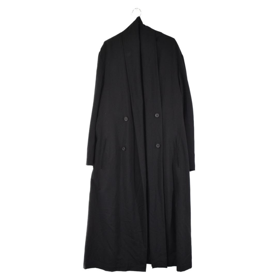 Yohji Yamamoto POUR HOMME ヨウジヤマモト プールオム 21AW ストールギャバCT ウールギャバロングコート HX-C28-100 ブラック