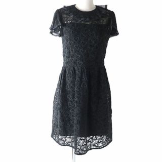 極美品☆正規品 RED VALENTINO レッドヴァレンティノ 花柄デザイン シルク100％ ロング丈 ワンピース/ドレス ブラック×マルチカラー 40