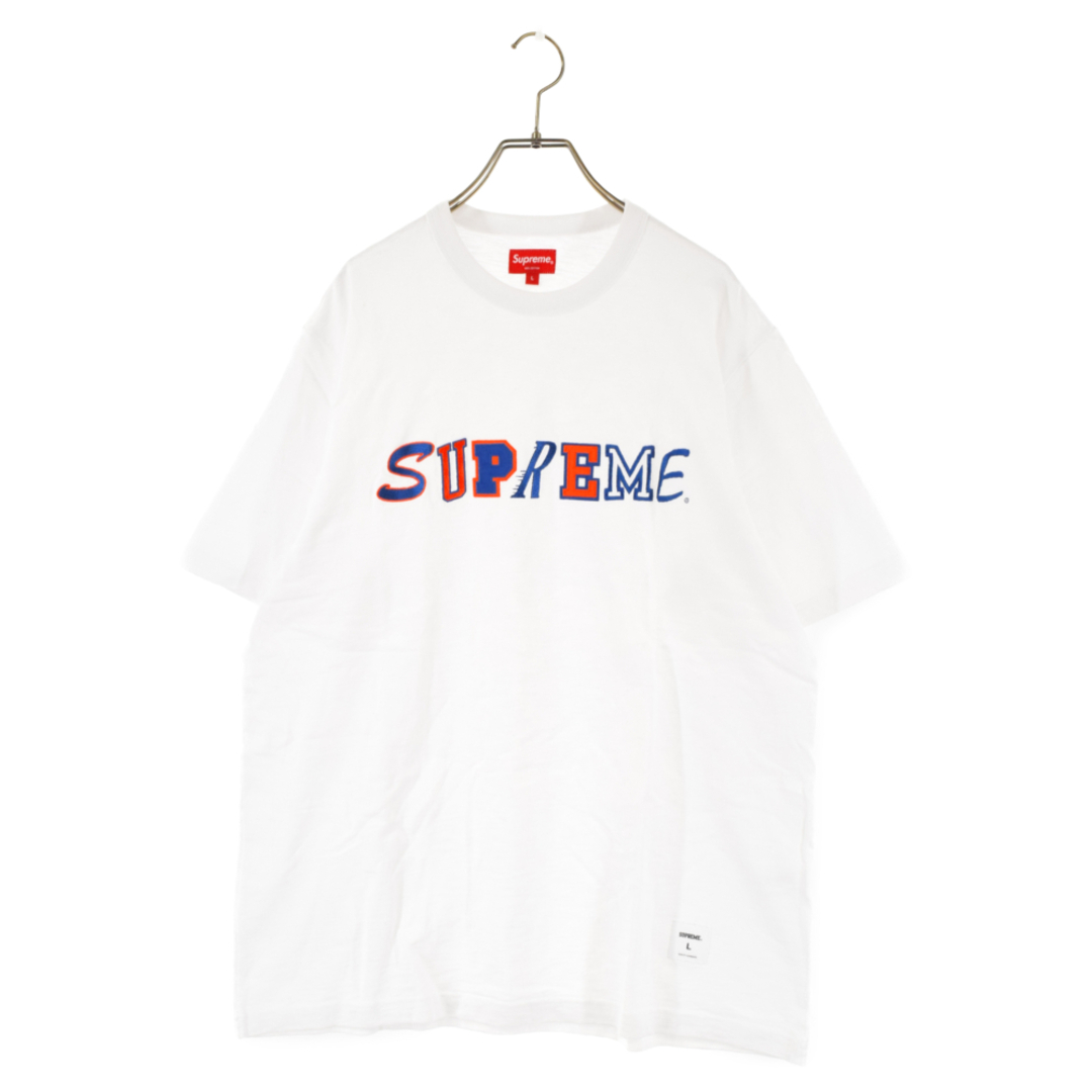 SUPREME シュプリーム 20AW Collage Logo S/S Top コラージュロゴ半袖トップス ロゴ刺繍半袖Tシャツ カットソー ヘザー ホワイト