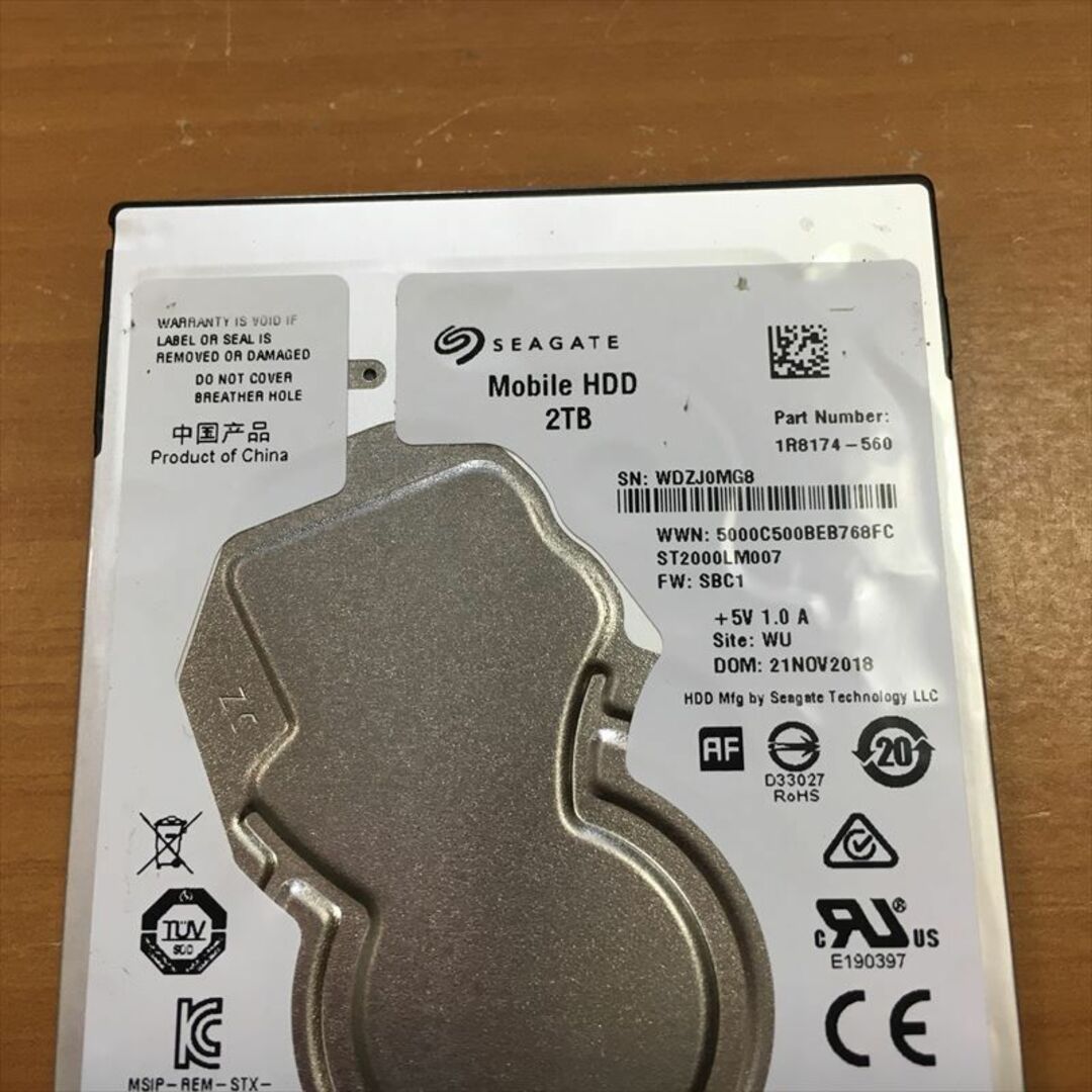 19) 正常品 Seagate 2.5インチ HDD 2TB 21960時間の通販 by act4 ...