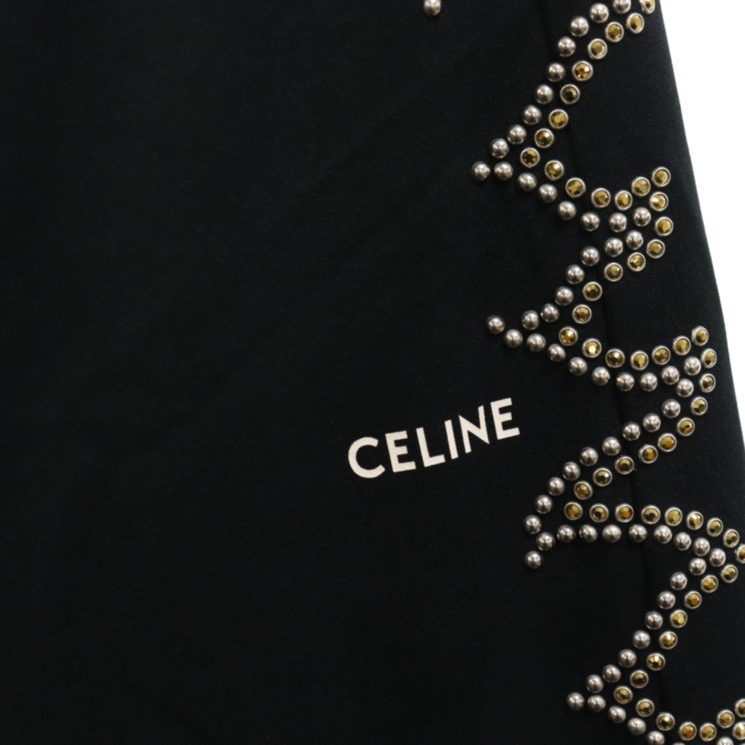 CELINE セリーヌ 22AW フレイムエンブロイダリー ジョガーパンツ ダブルフェイス ジャージー トラックパンツ ブラック 2Z225121O