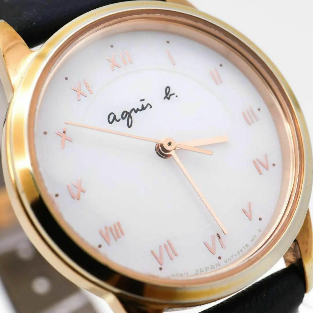 《一点物》agnes b.腕時計 ホワイト ソーラー レザー レディース f 3