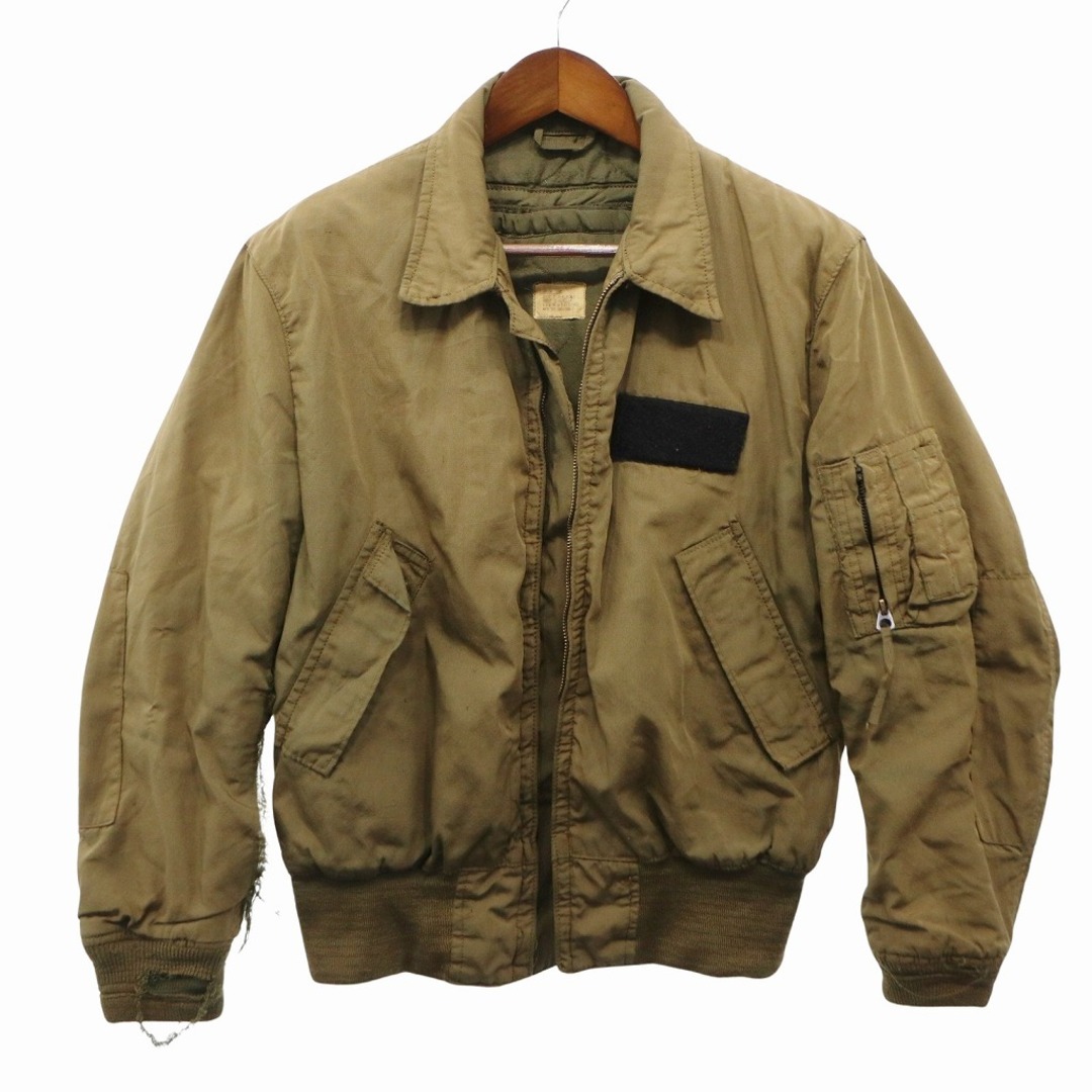 80年代  米軍実物 U.S.ARMY タンカースジャケット ミリタリージャケット 戦闘服 アウター グリーン (メンズ M-L)   O8872主な素材表地ナイロン